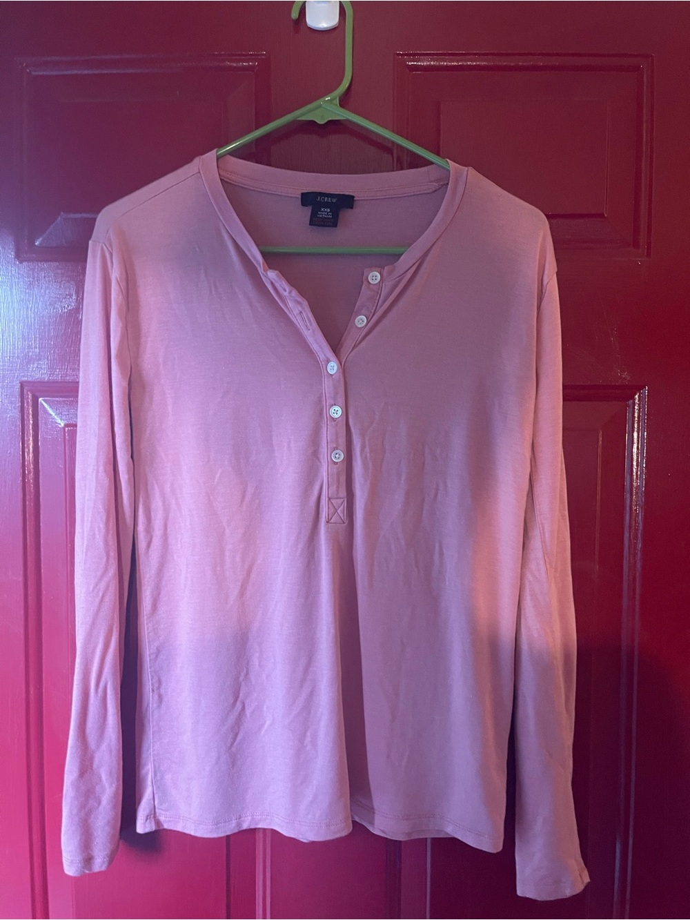 J. Crew Men’s Long-Sleeve Henley in Light Pink